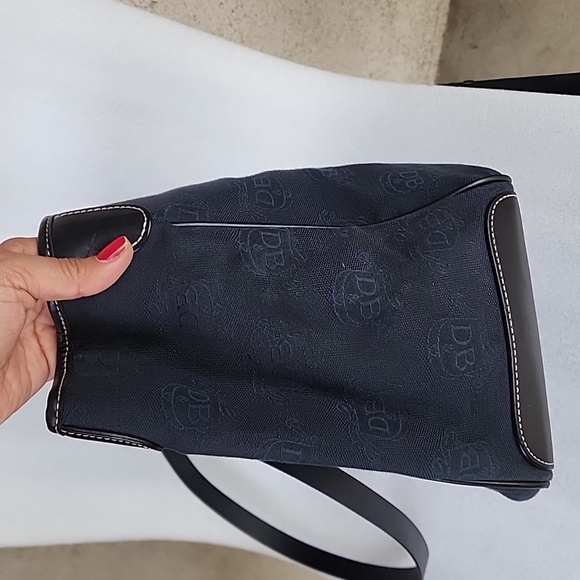 Dooney & Bourke Blue Signature Canvas Leather Trim Large Satchel Handbag Used - Picture 3 of 12